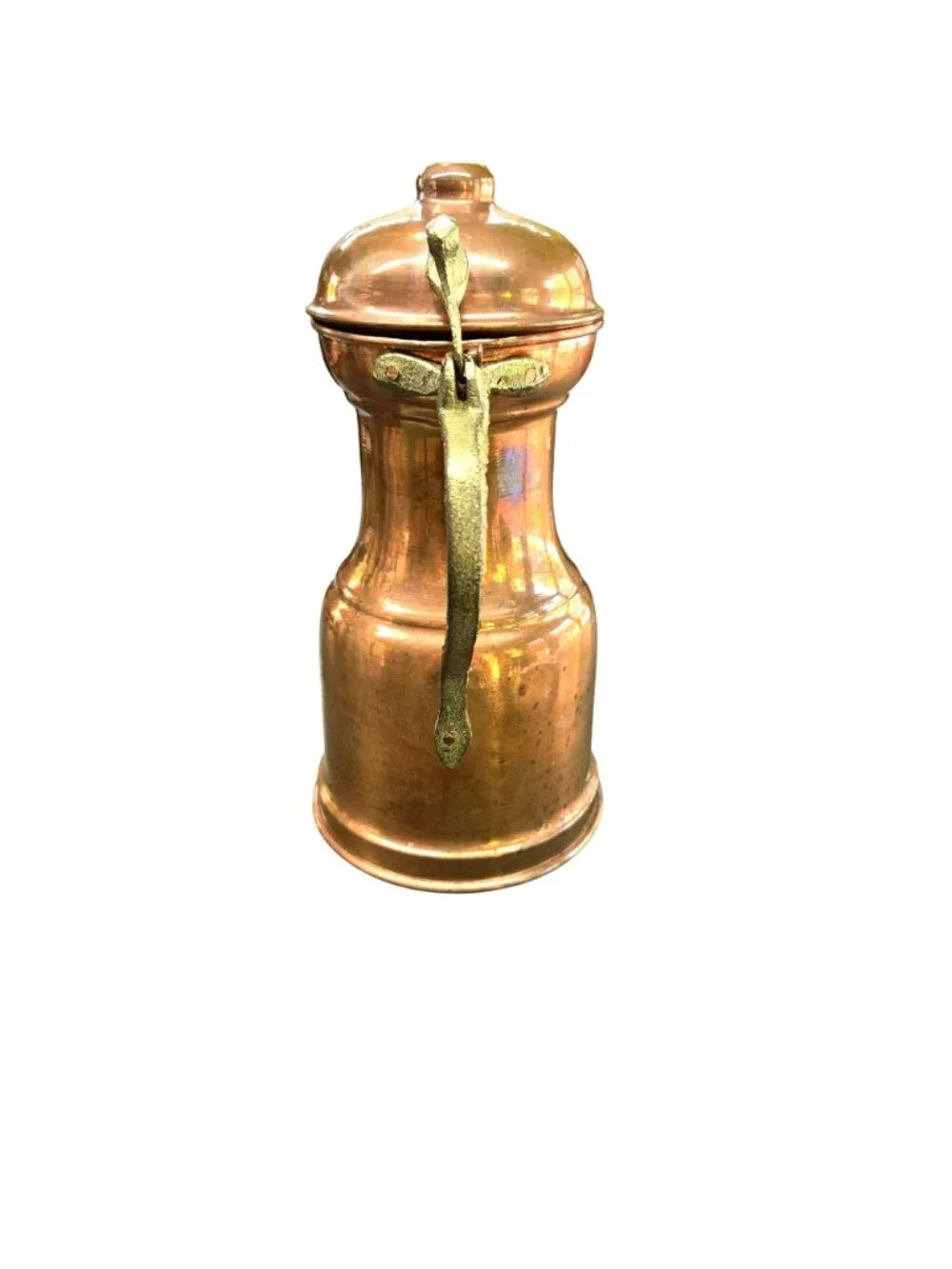 Vintage Handmade Copper Pitcher Brass Handle - 8 Inches Tall - Made In Turkey